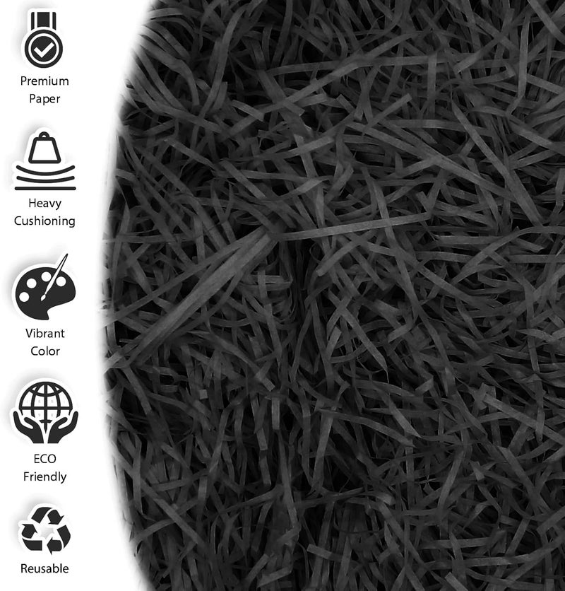 Pine nuts Crinkle Paper Filler for Gift Boxes Baskets Filler Paper Shred 7oz Crinkle Cut Paper for Christmas Wedding Birthday (Black) - Image 4